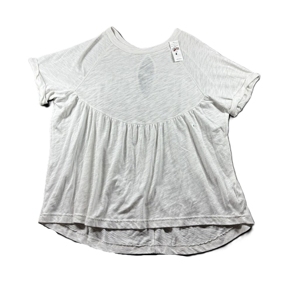 American Eagle Women Flowy Peplum Top NEW Babydoll Oversized White Medium Q207